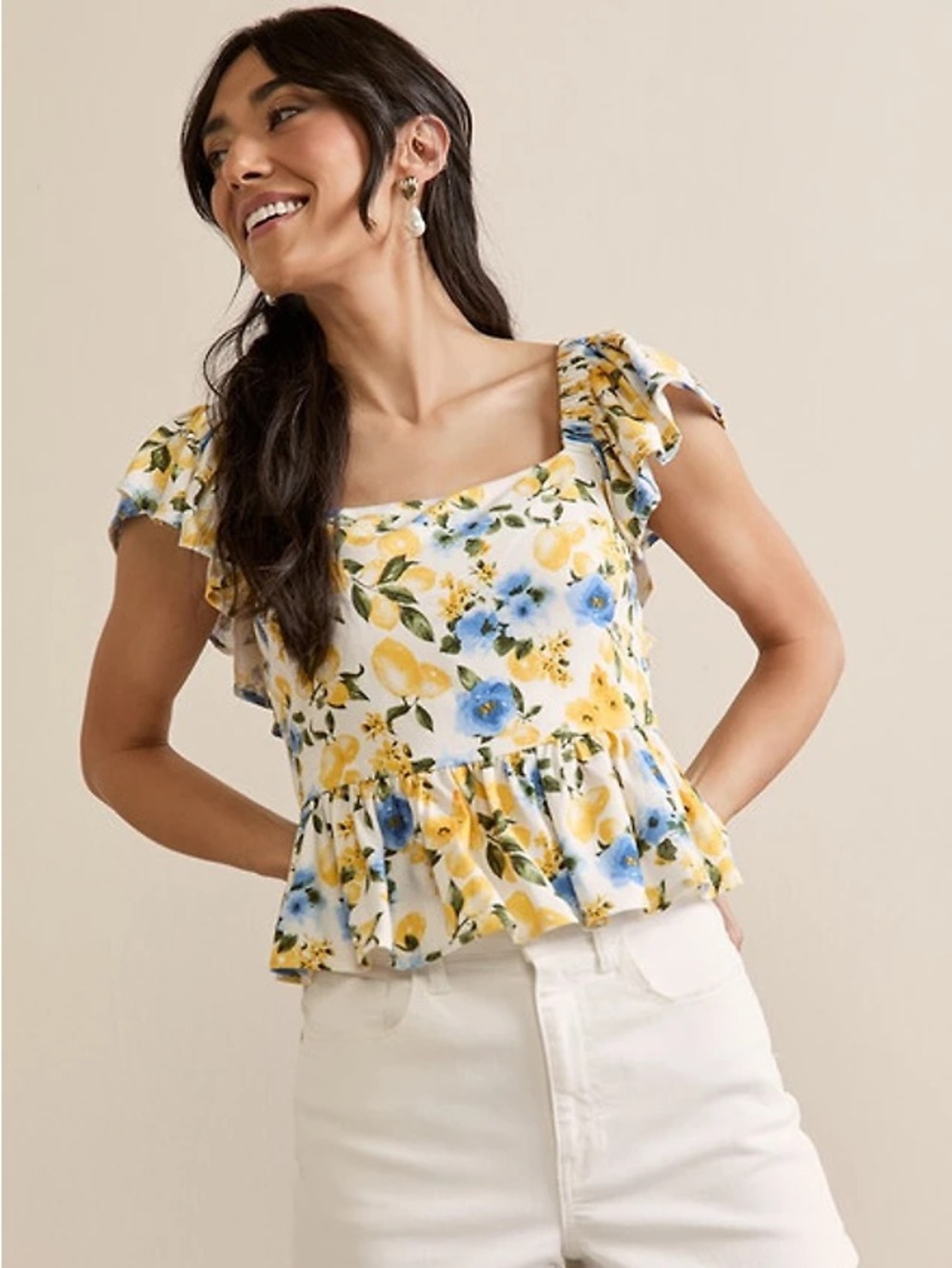 Francesca’s Lemon Print Top